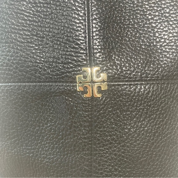 Tory Burch boots black grained leather knee high zip up boots luxury boots - Picture 2 of 16